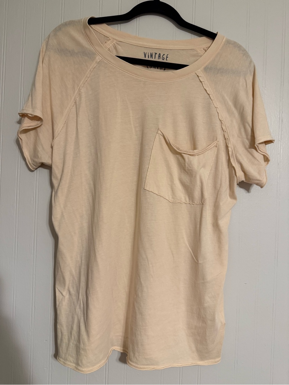 Vintage Short-Sleeve Pocket Tee - Light Cream